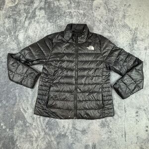 North Face Jacket Womens Large Black 550 Down Puffer Lightweight Full Zip Coat